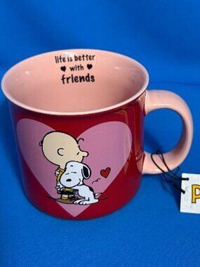 NEW SNOOPY & CHARLIE BROWN  LIFE IS BETTER WITH FRIENDS  PEANUTS LARGE MUG / CUP